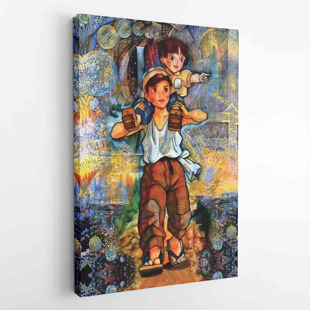 Morukai "Grave of the Fireflies Studio Ghibli Canvas Print Wall Art