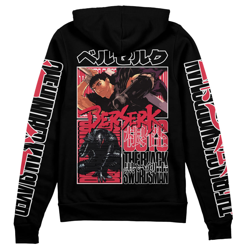Morukai "Guts Black Swordsman" Berserk Streetwear Zip Hoodie Jacket