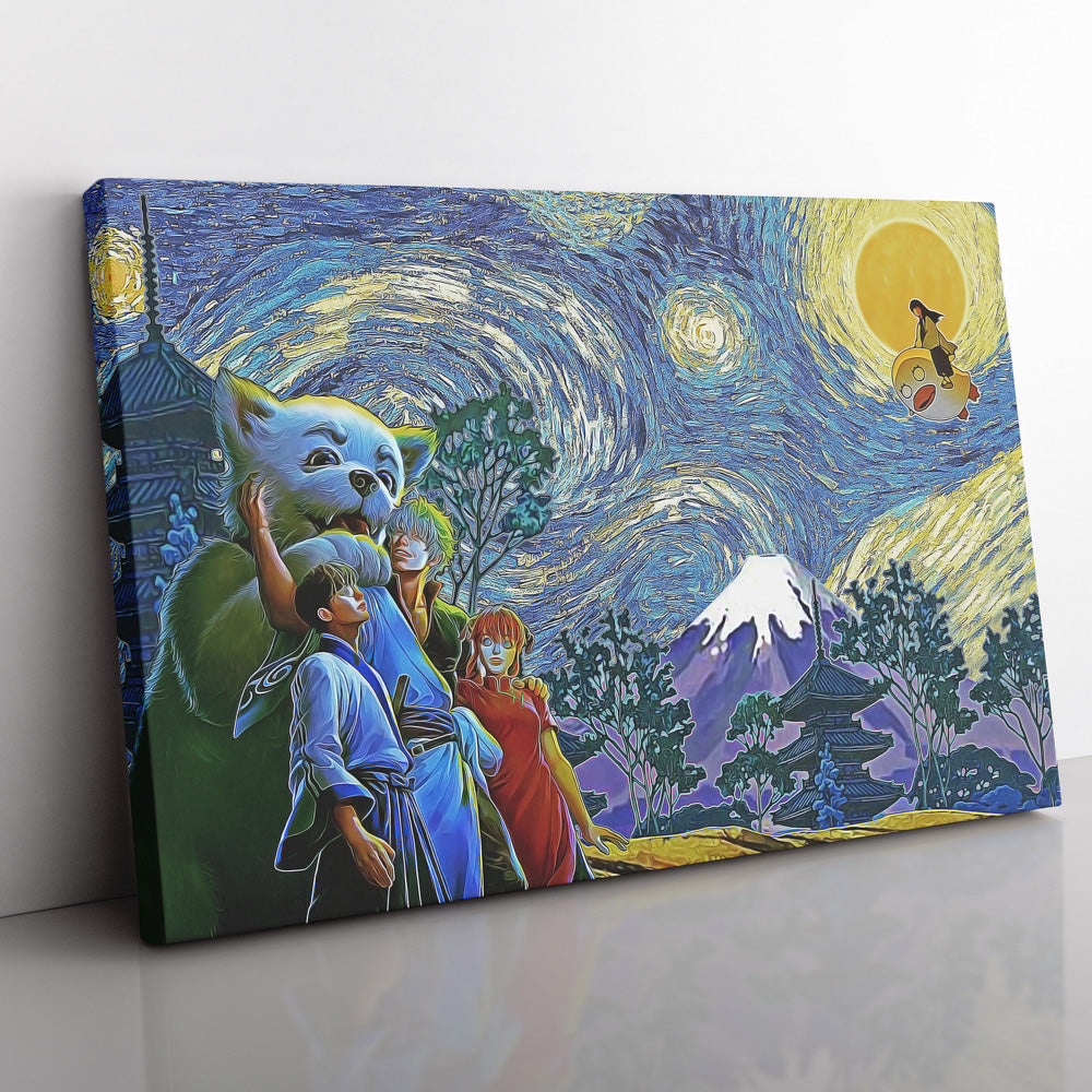 Morukai "Happy Bonding Gintama Starry Night Canvas Print Wall Art
