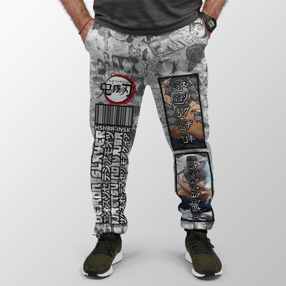 Morukai "Hashibira Inosuke Manga Collage Demon Slayer Streetwear Sweatpants