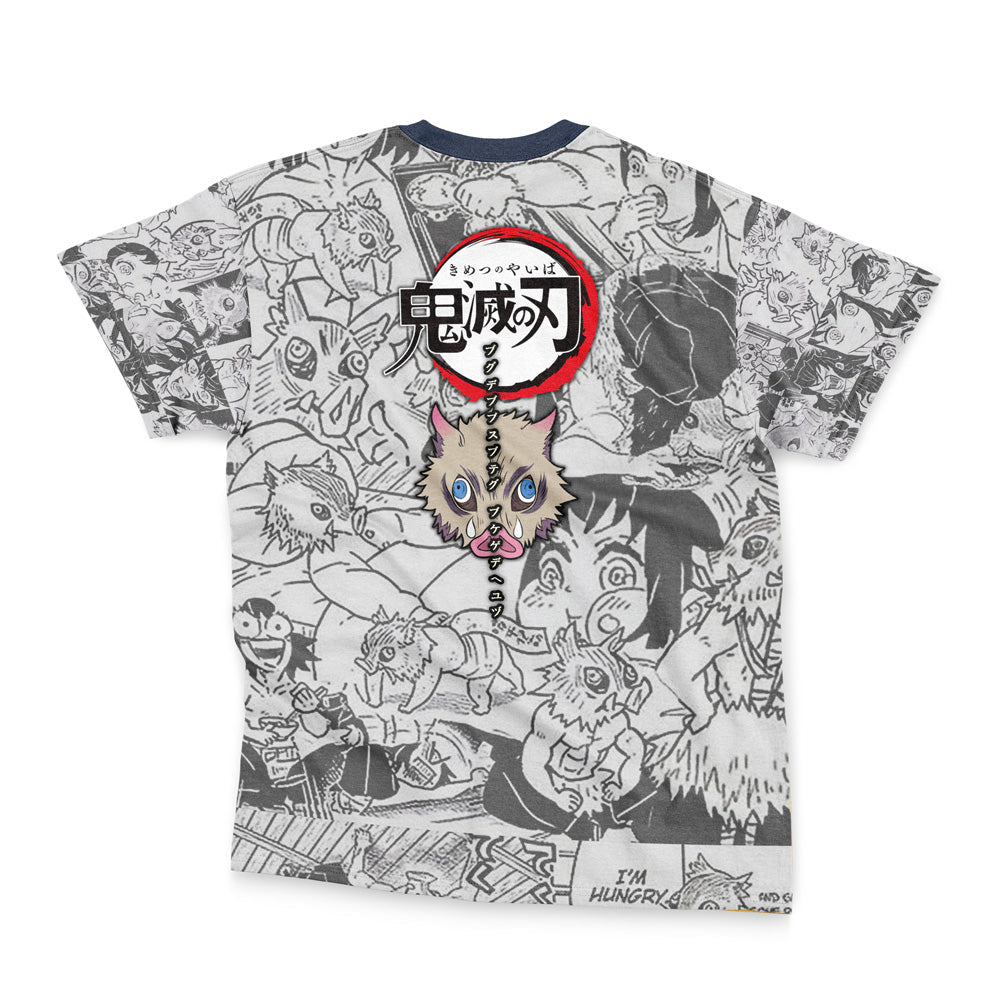 Morukai "Hashibira Inosuke Manga Collage Demon Slayer Streetwear T-Shirt