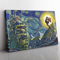 Morukai "Howl's Moving Castle Starry Night Studio Ghibli Canvas Print Wall Art