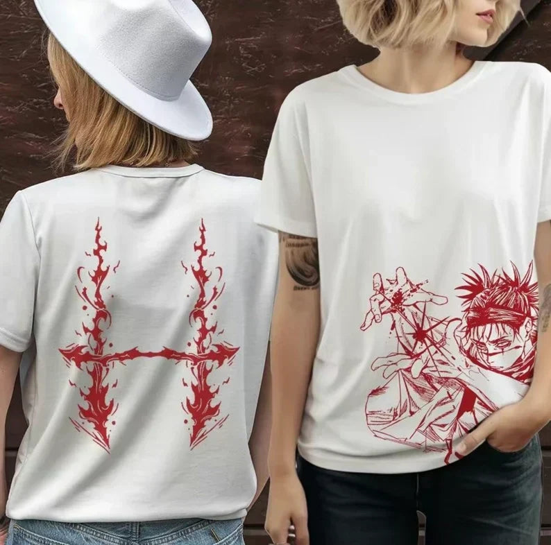 Morukai "Choso Kamo Domain Expansion Blood Manipulation" Jujutsu Kaisen Vintage Washed Oversized T-Shirt
