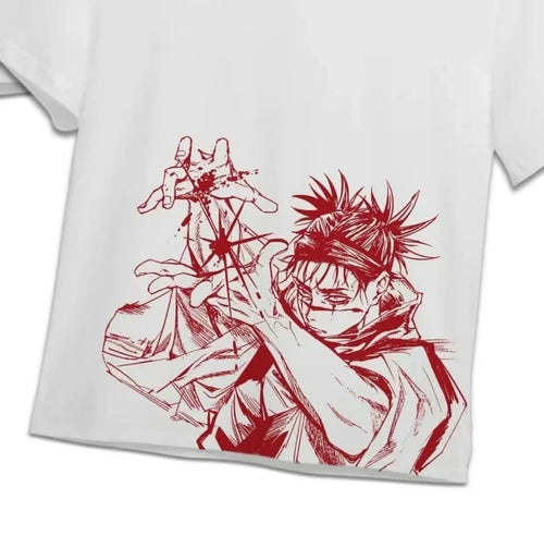 Morukai "Choso Kamo Domain Expansion Blood Manipulation" Jujutsu Kaisen Vintage Washed Oversized T-Shirt