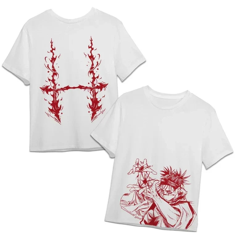 Morukai "Choso Kamo Domain Expansion Blood Manipulation" Jujutsu Kaisen Vintage Washed Oversized T-Shirt