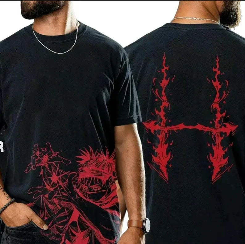 Morukai "Choso Kamo Domain Expansion Blood Manipulation" Jujutsu Kaisen Vintage Washed Oversized T-Shirt