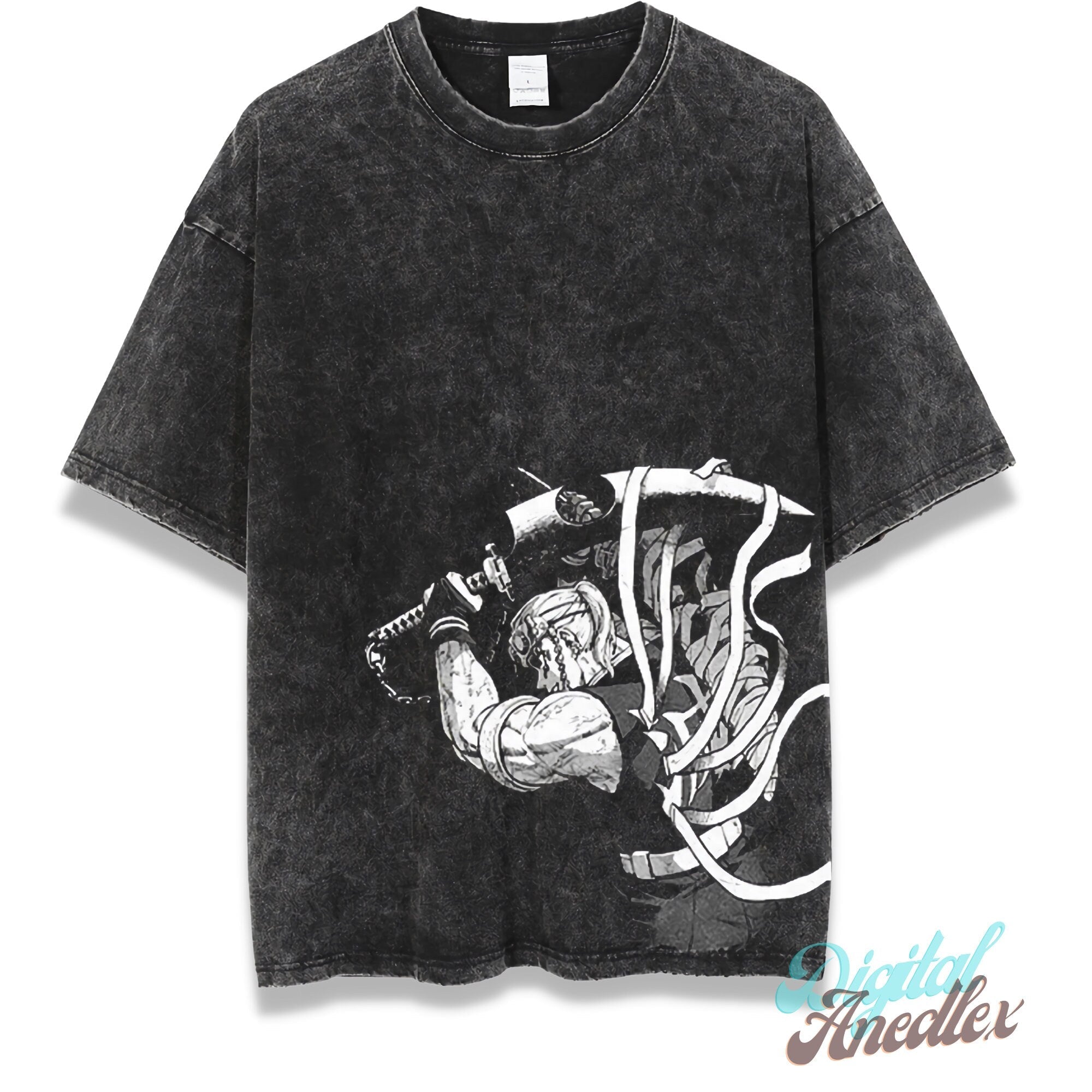 Morukai "Tengen Uzui Sound Pillar" Demon Slayer: Kimetsu no Yaiba Vintage Washed Oversized T-Shirt V1