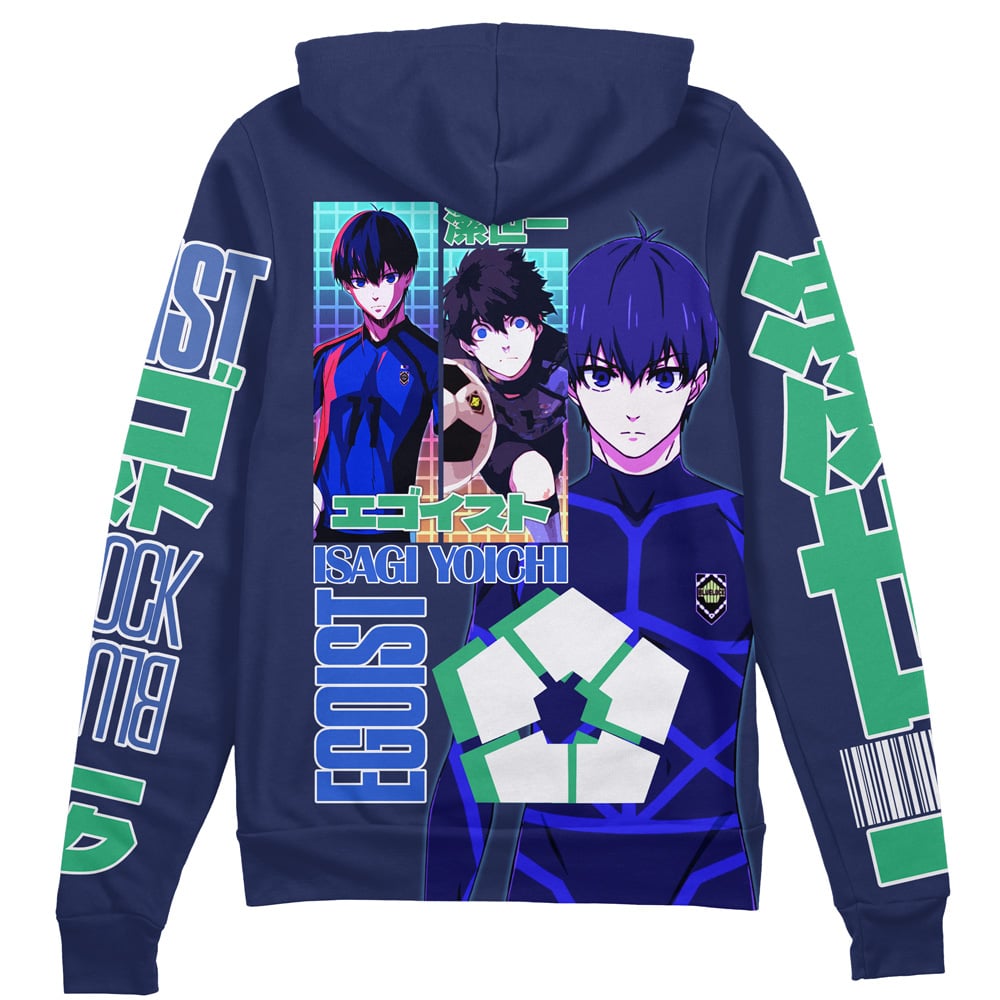 Morukai "Yoichi Isagi" Blue Lock Streetwear Zip Hoodie Jacket