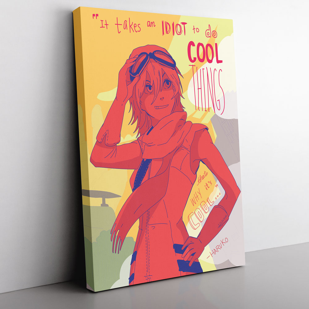 Morukai "It Takes an Idiot to do Cool Things FLCL Canvas Print Wall Art