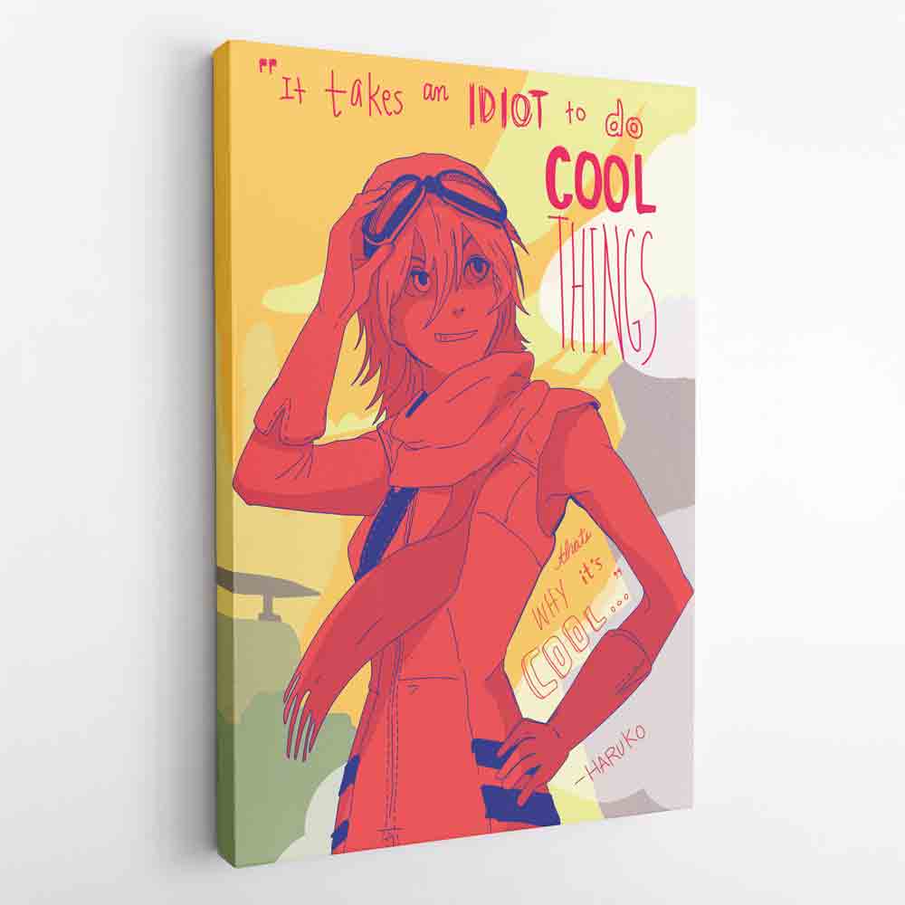 Morukai "It Takes an Idiot to do Cool Things FLCL Canvas Print Wall Art