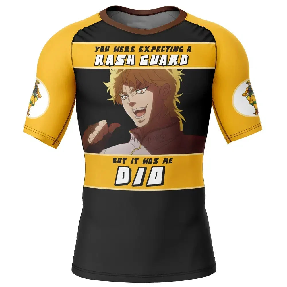 Morukai "It Was Me Dio" Jojo's Bizarre Adventure Short Sleeve Rash Guard Compression Shirt