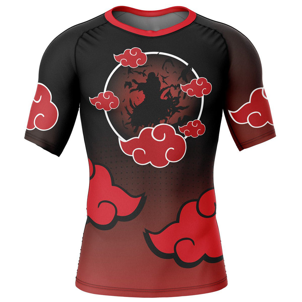 Morukai "Itachi Uchiha Akatsuki" Naruto Short Sleeve Rash Guard Compression Shirt
