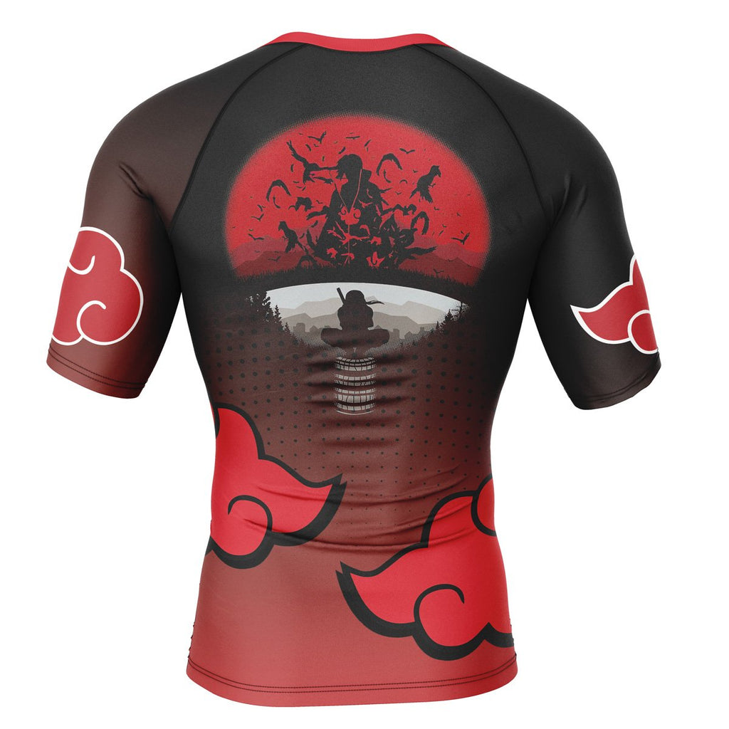 Morukai "Itachi Uchiha Akatsuki" Naruto Short Sleeve Rash Guard Compression Shirt