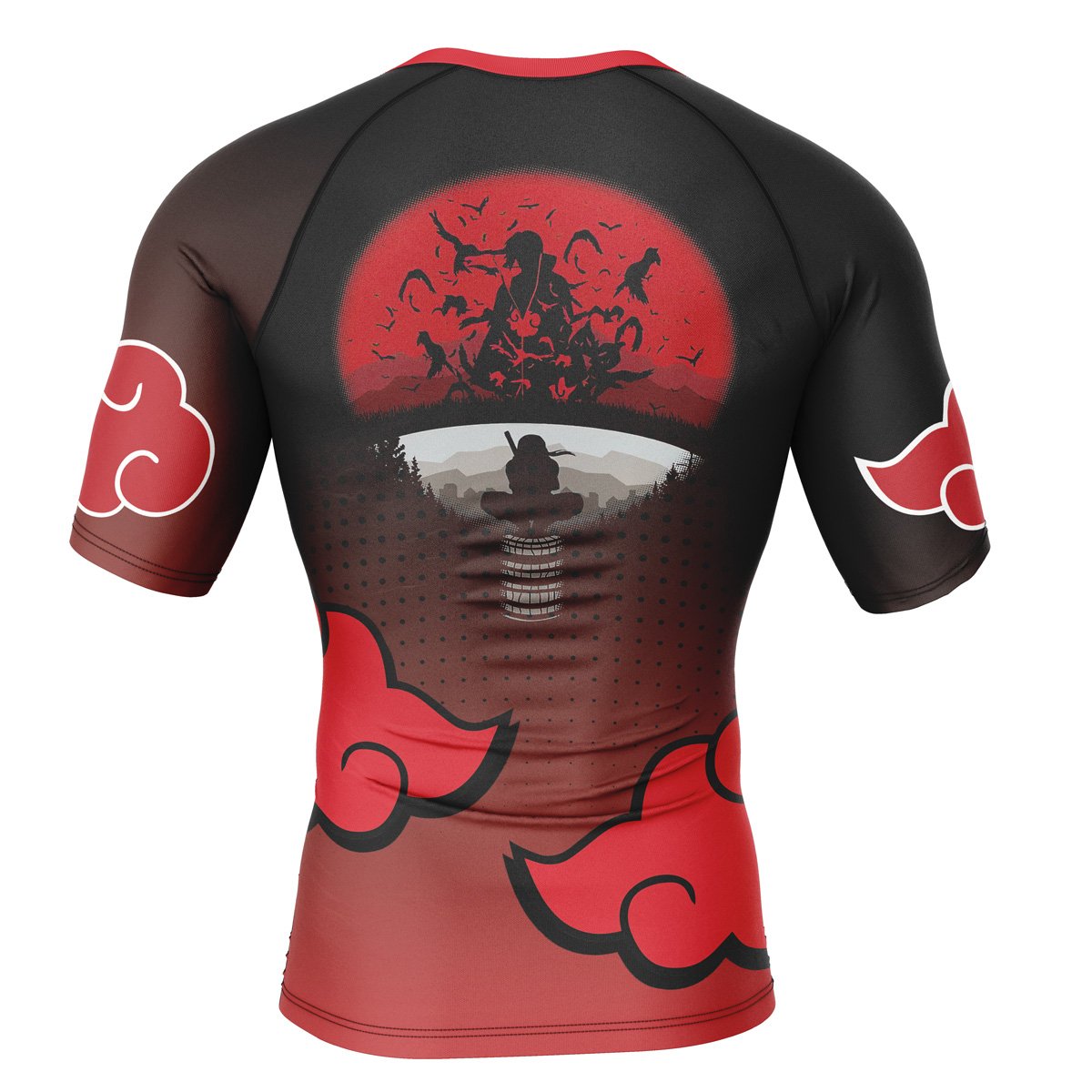Morukai "Itachi Uchiha Akatsuki" Naruto Short Sleeve Rash Guard Compression Shirt