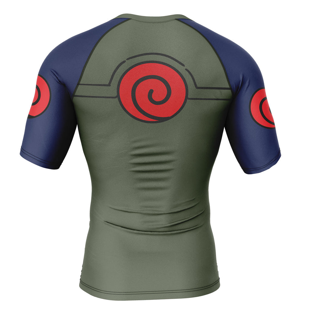 Morukai "Kakashi Military Uniform Naruto Short Sleeve Rash Guard Compression Shirt
