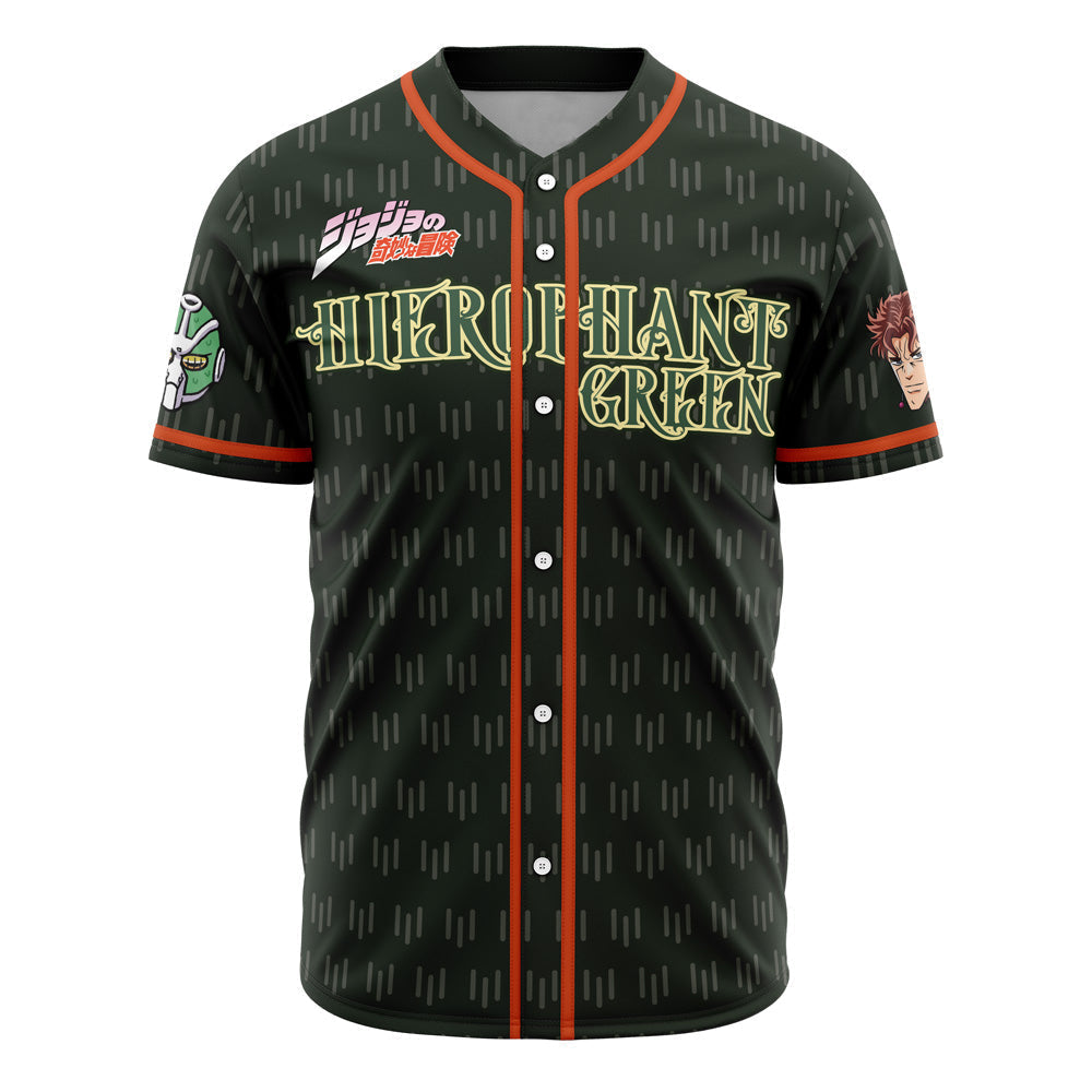 Morukai "Noriaki Kakyoin Hierophant Green" Jojo's Bizarre Adventure Baseball Jersey