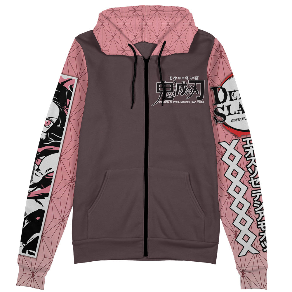 Morukai "Nezuko Kamado" Demon Slayer: Kimetsu no Yaiba Streetwear Zip Hoodie Jacket