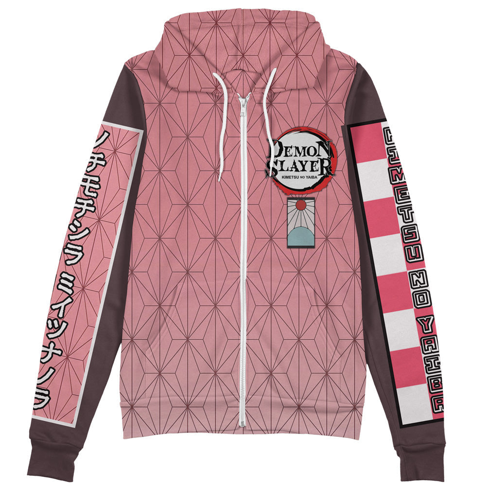 Morukai "Nezuko Kamado Haori" Demon Slayer: Kimetsu no Yaiba Streetwear Zip Hoodie Jacket