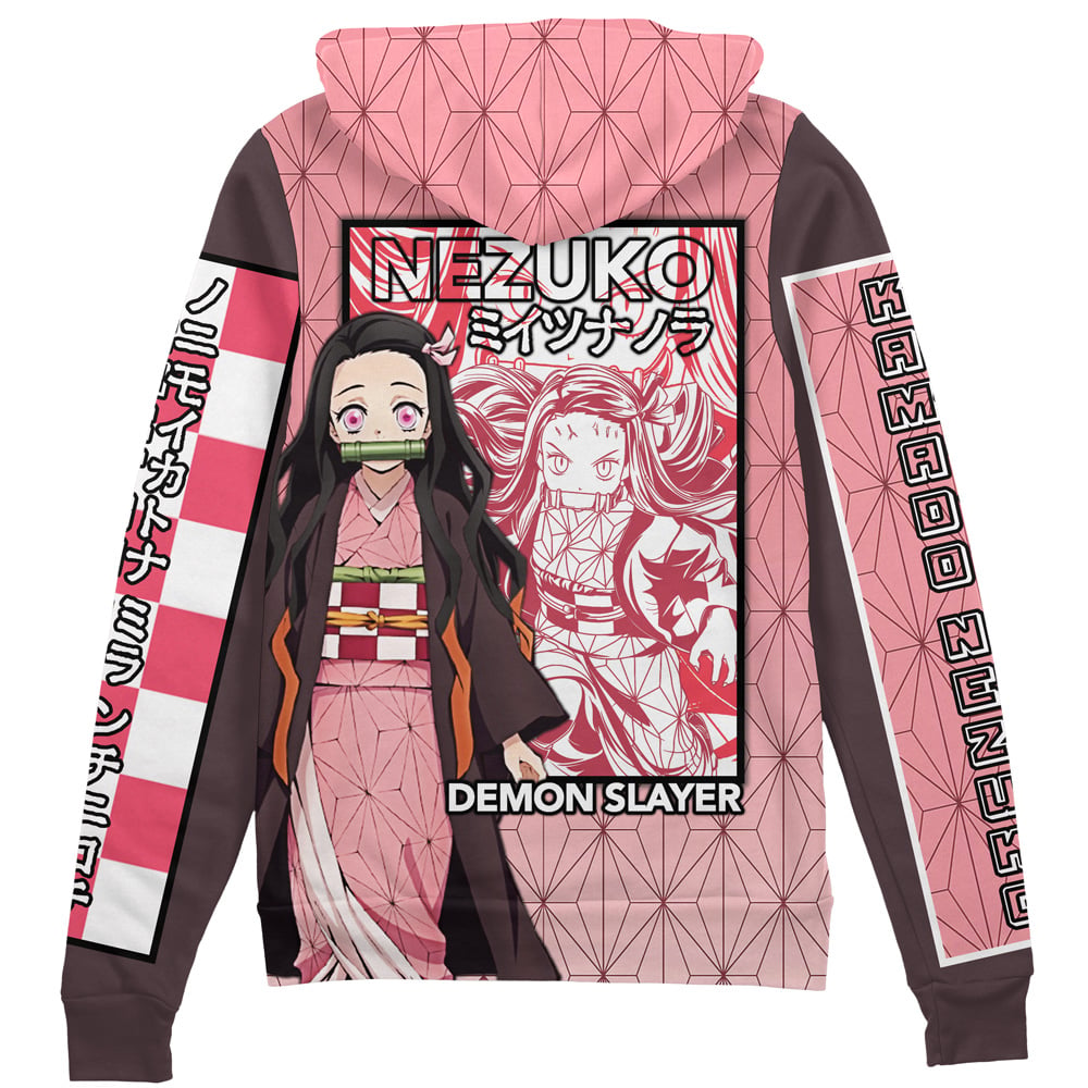 Morukai "Nezuko Kamado Haori" Demon Slayer: Kimetsu no Yaiba Streetwear Zip Hoodie Jacket