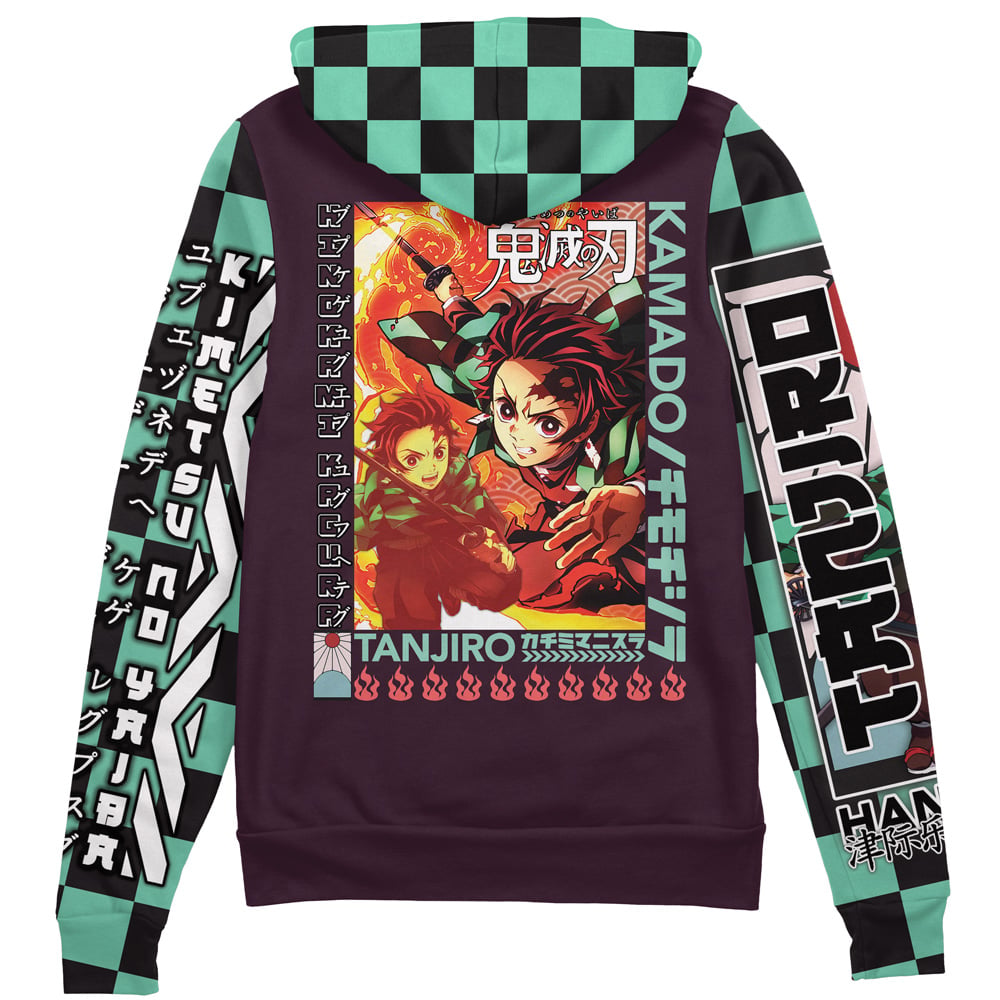 Morukai "Tanjiro Kamado" Demon Slayer: Kimetsu no Yaiba Streetwear Zip Hoodie Jacket