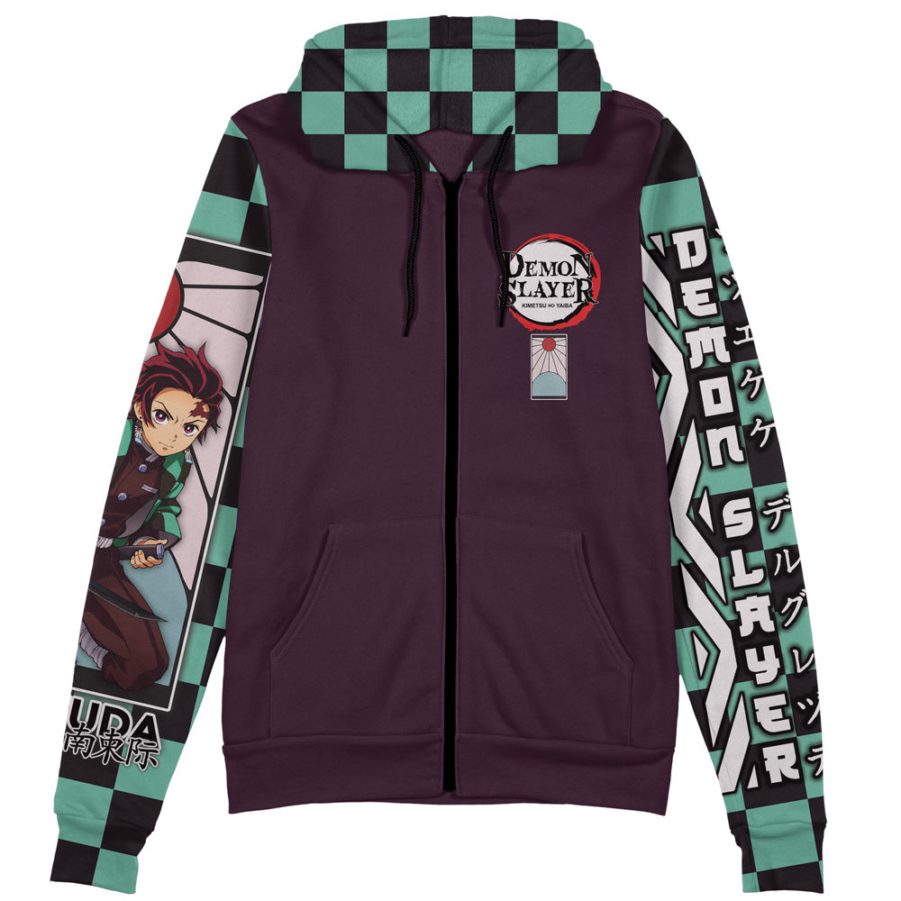 Morukai "Tanjiro Kamado" Demon Slayer: Kimetsu no Yaiba Streetwear Zip Hoodie Jacket