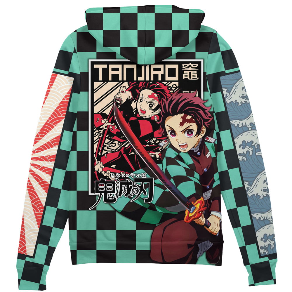 Morukai "Tanjiro Kamado Haori" Demon Slayer: Kimetsu no Yaiba Streetwear Zip Hoodie Jacket