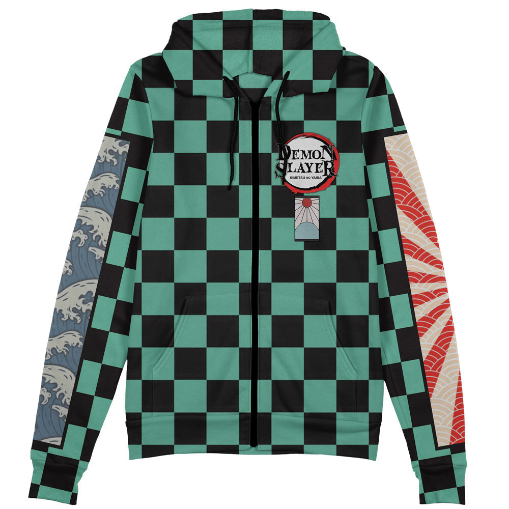 Morukai "Tanjiro Kamado Haori" Demon Slayer: Kimetsu no Yaiba Streetwear Zip Hoodie Jacket