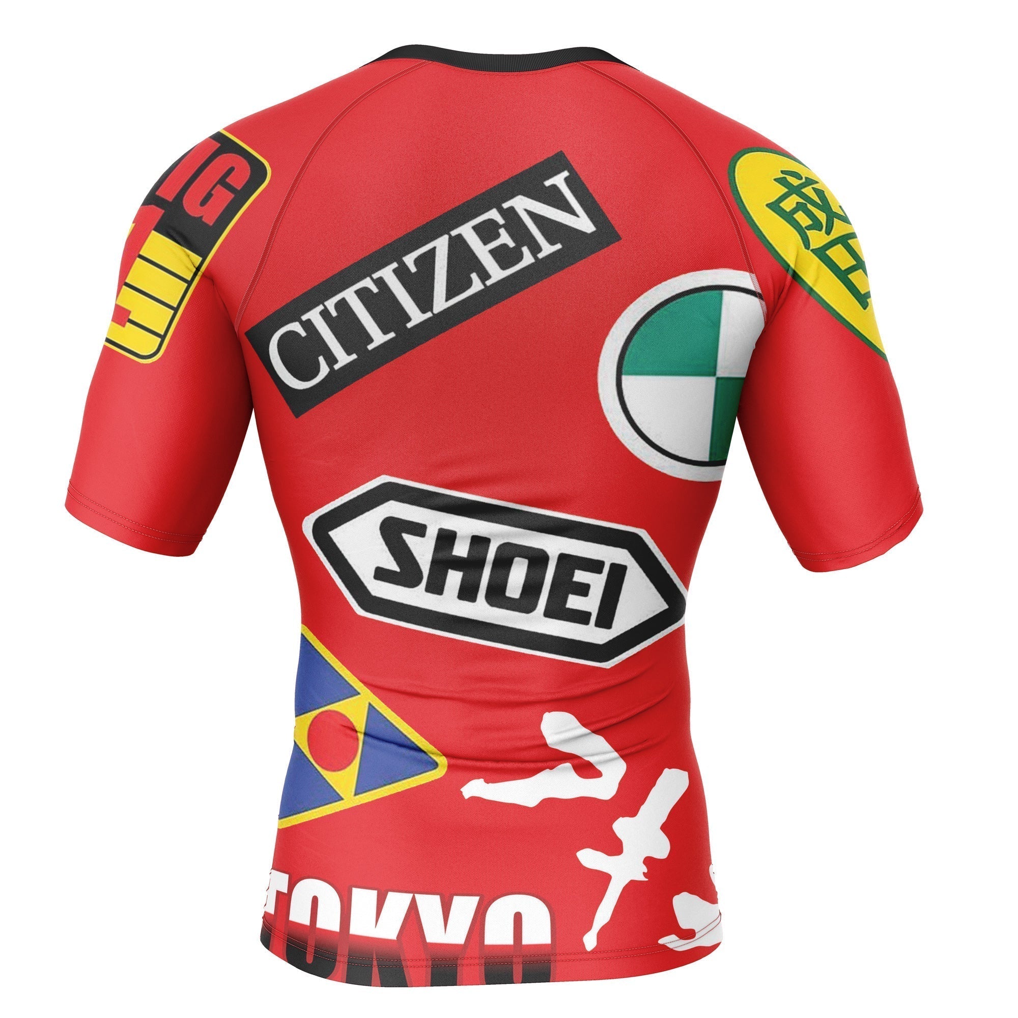 Morukai "Kaneda Bike Decals Akira Short Sleeve Rash Guard Compression Shirt