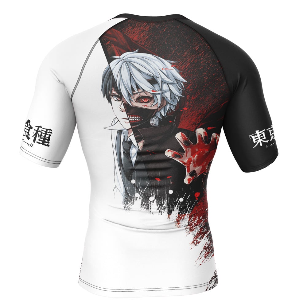 Morukai "Ken Kaneki" Tokyo Ghoul Short Sleeve Rash Guard Compression Shirt