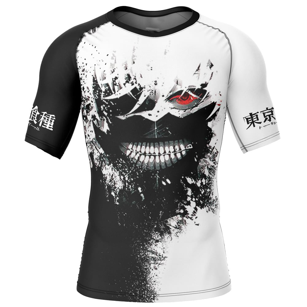 Morukai "Ken Kaneki" Tokyo Ghoul Short Sleeve Rash Guard Compression Shirt