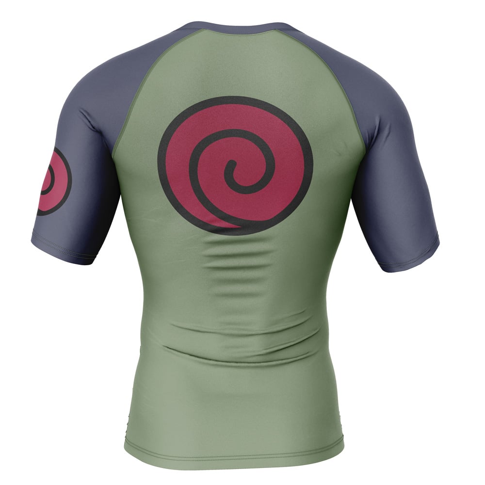 Morukai "Konohagakure Jounin Uniform Naruto Short Sleeve Rash Guard Compression Shirt