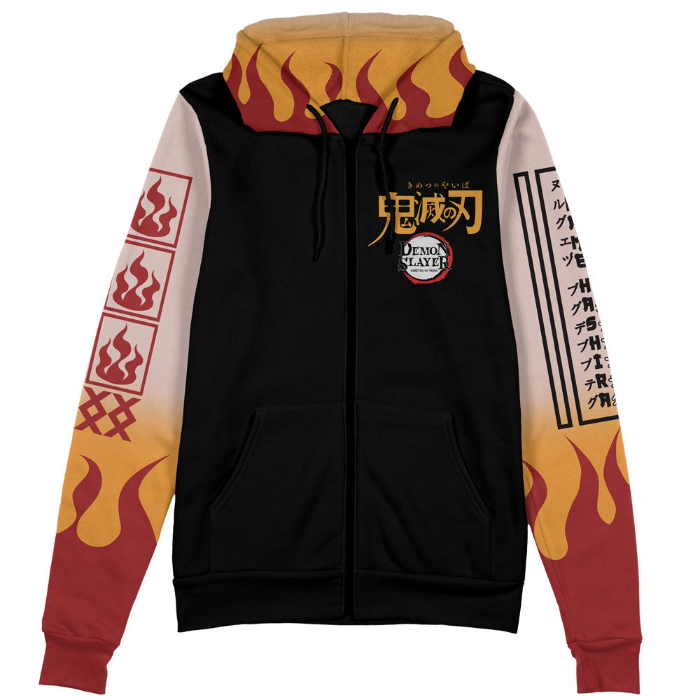 Morukai "Kyojuro Rengoku" Demon Slayer: Kimetsu no Yaiba Streetwear Zip Hoodie Jacket