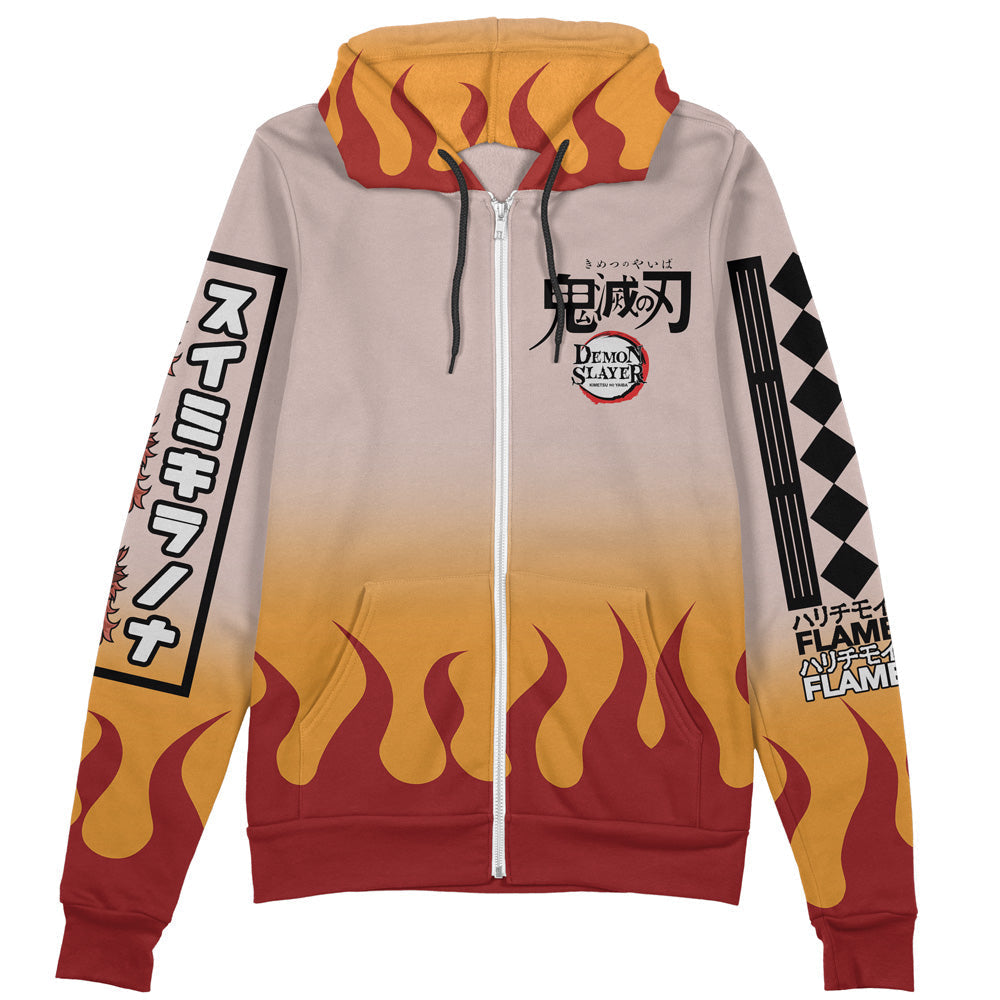 Morukai "Kyojuro Rengoku Haori" Demon Slayer: Kimetsu no Yaiba Streetwear Zip Hoodie Jacket