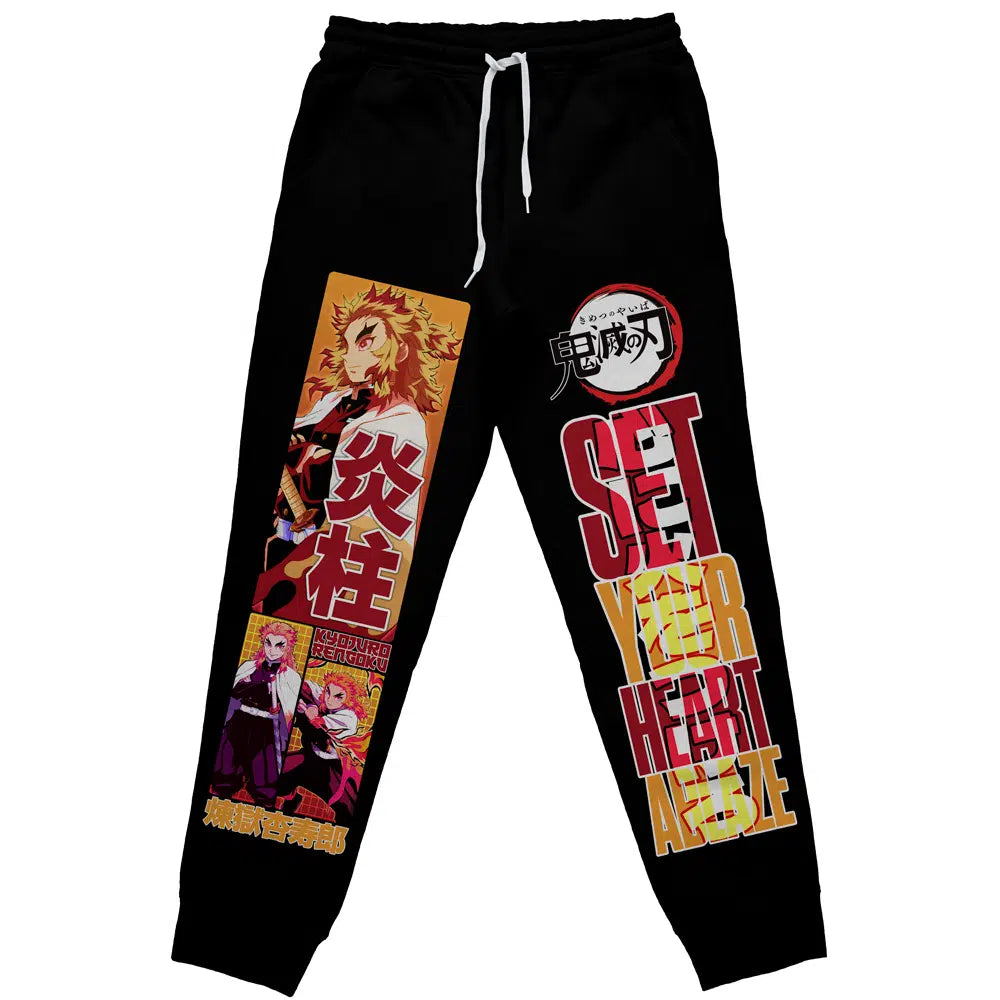 Morukai "Kyojuro Rengoku Flame Pillar" Demon Slayer: Kimetsu no Yaiba Streetwear Sweatpants
