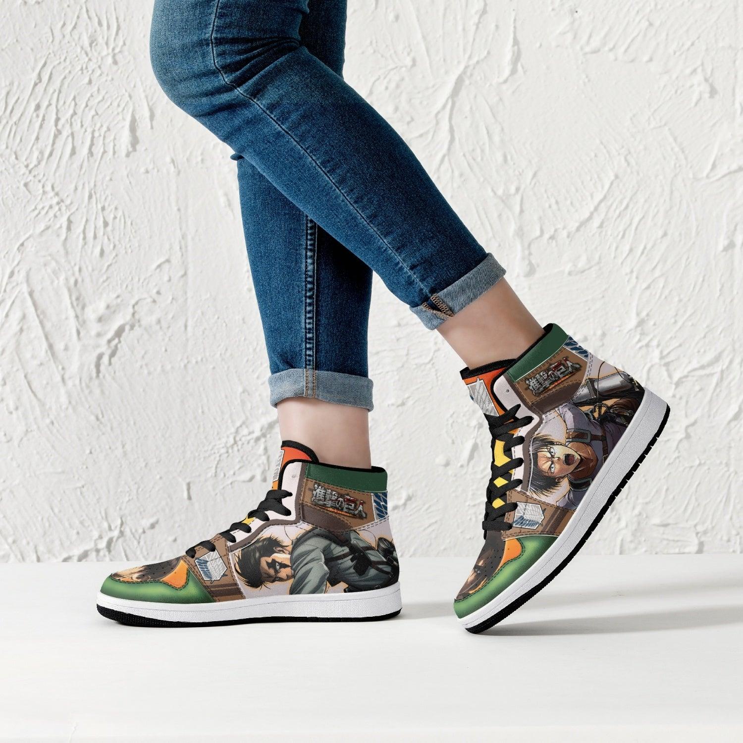 Morukai "Levi Ackerman Shingeki no Kyojin Mid 1 Basketball Shoes