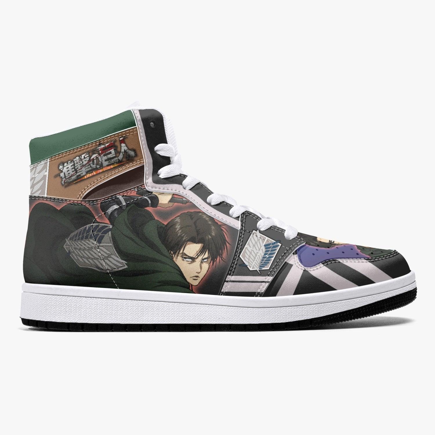 Morukai "Levi Ackerman Timeskip Shingeki no Kyojin Mid 1 Basketball Shoes