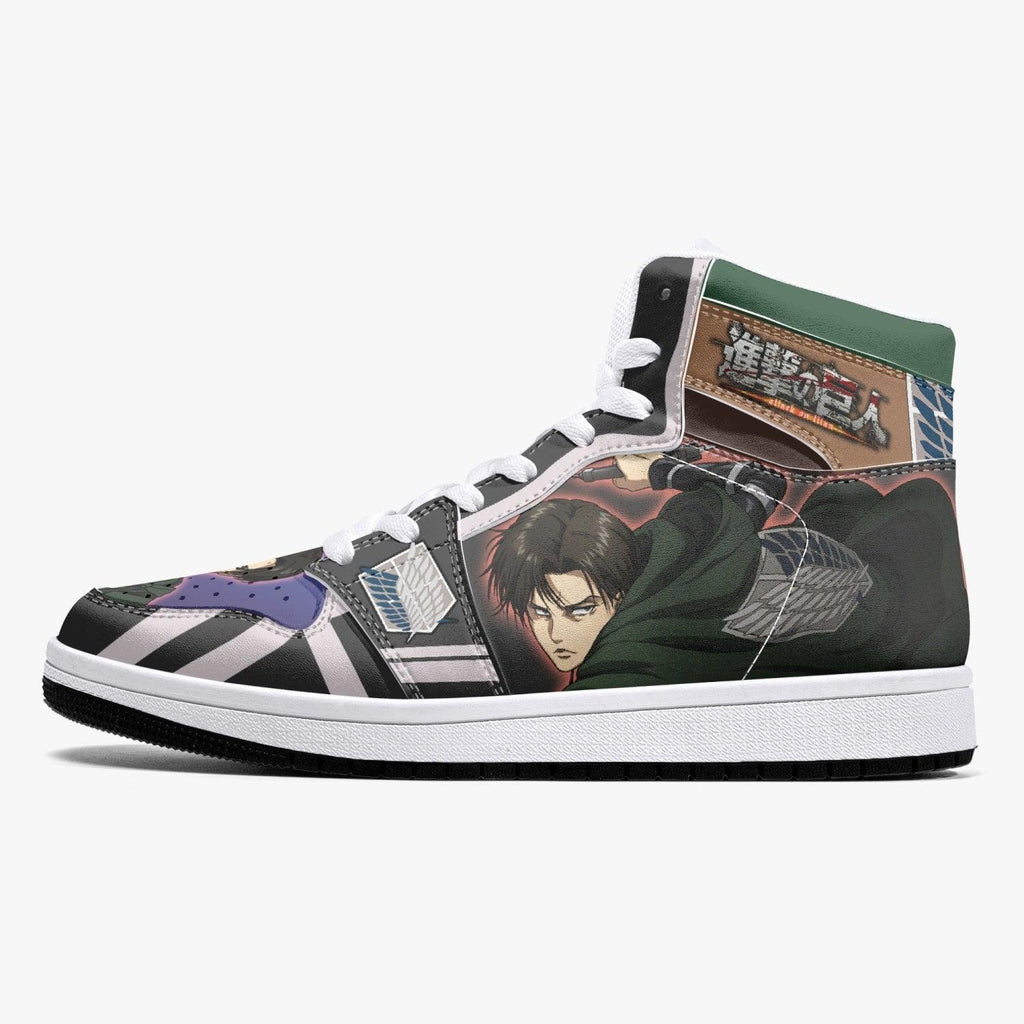Morukai "Levi Ackerman Timeskip Shingeki no Kyojin Mid 1 Basketball Shoes