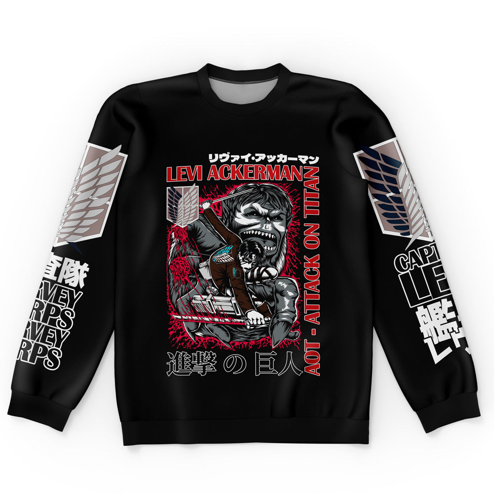 Morukai "Levi Ackerman x Beast Titan Attack on Titan Streetwear Sweatshirt