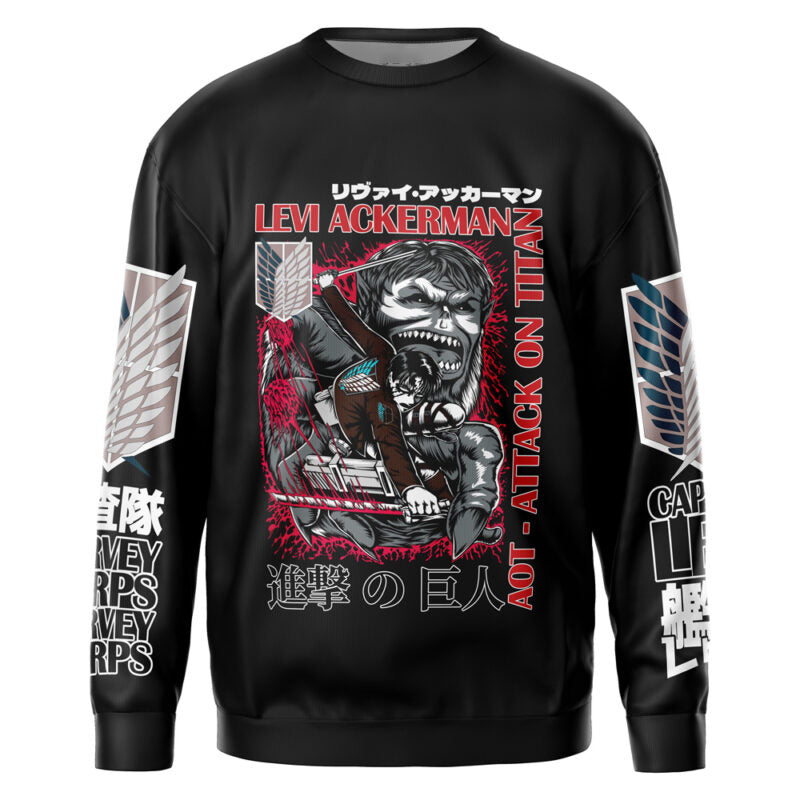 Morukai "Levi Ackerman x Beast Titan Attack on Titan Streetwear Sweatshirt