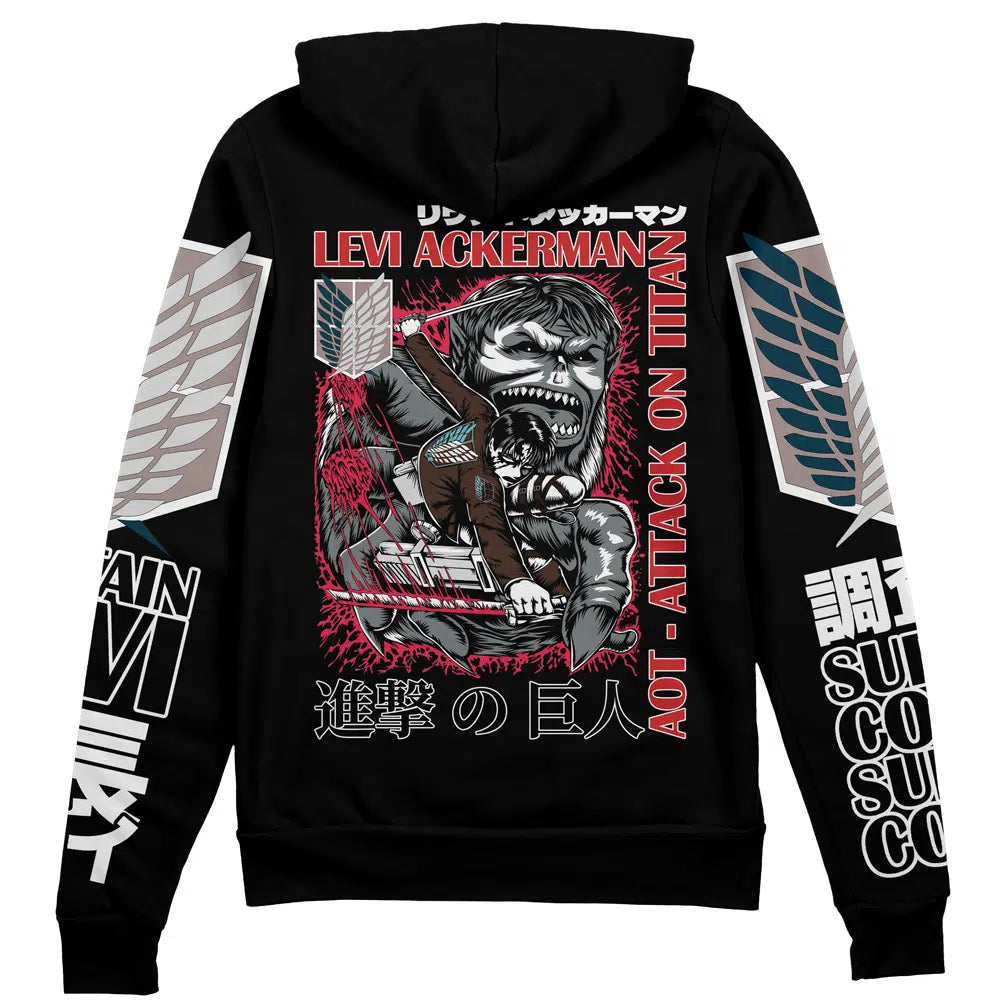 Morukai "Levi Ackerman x Beast Titan Attack on Titan Streetwear Zip Hoodie Jacket