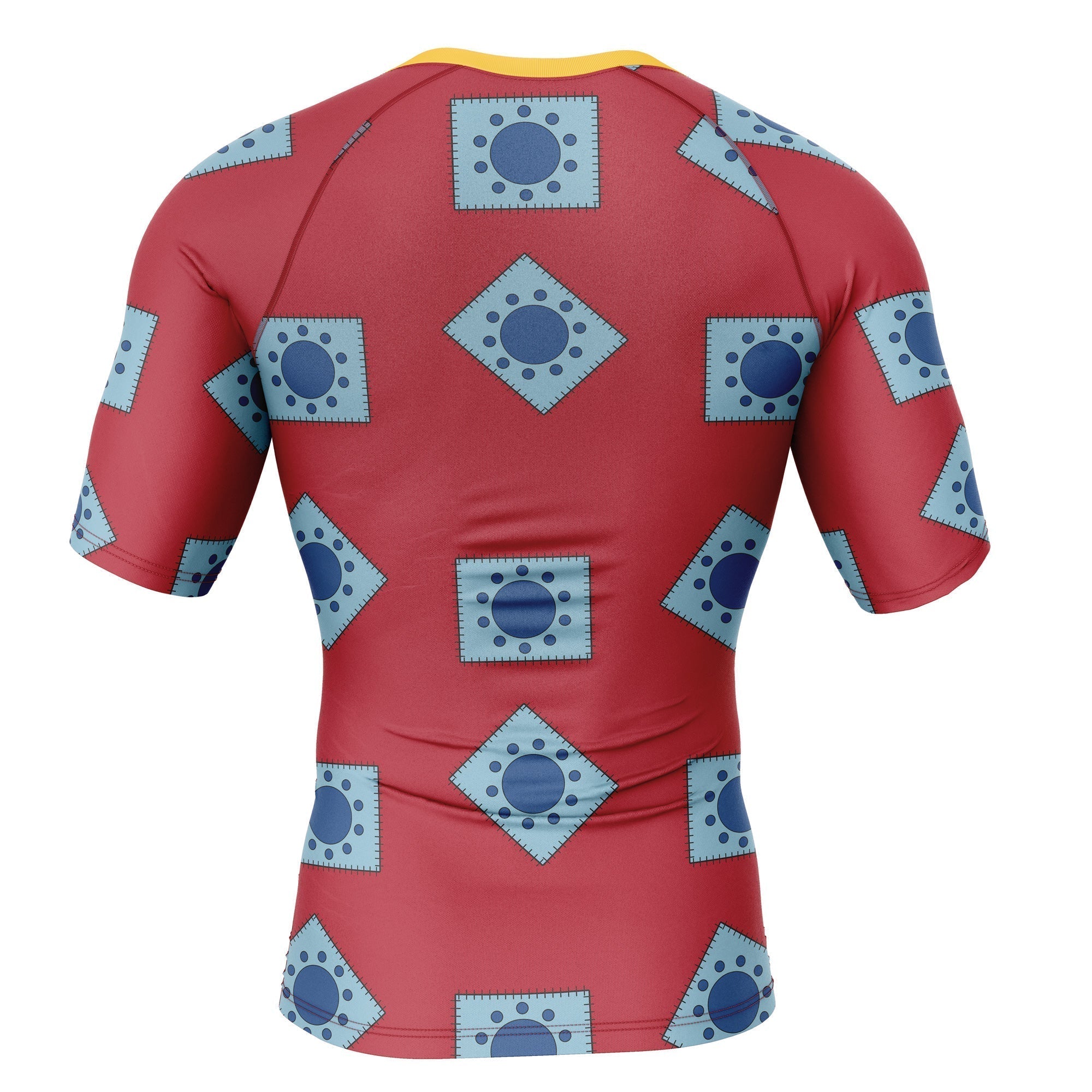 Morukai "Luffy Wano pattern One Piece Short Sleeve Rash Guard Compression Shirt