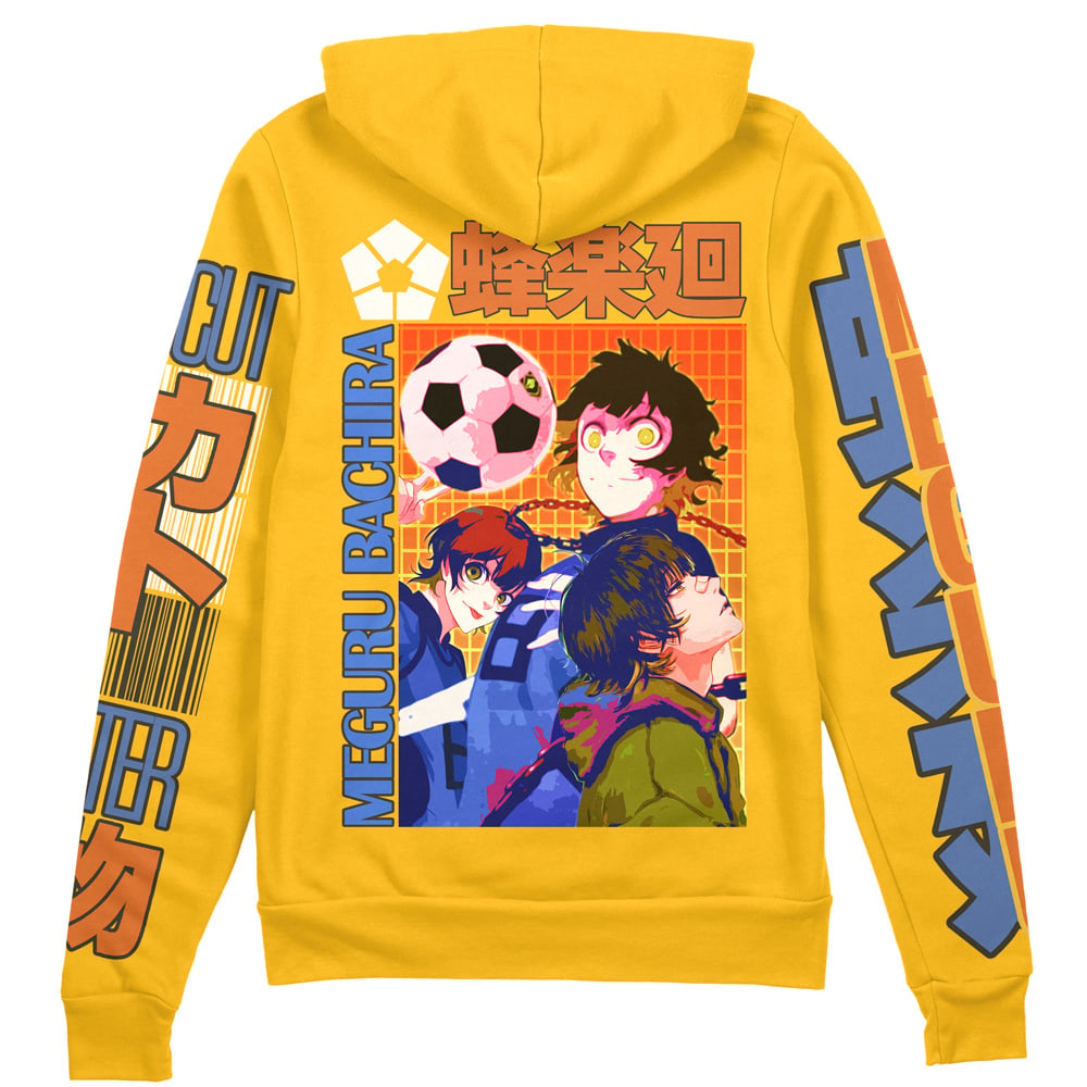 Morukai "Meguru Bachira" Blue Lock Streetwear Zip Hoodie Jacket