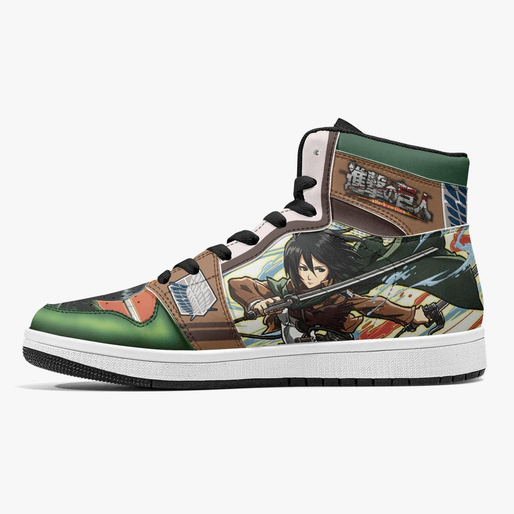 Morukai "Mikasa Ackerman Survey Corps Shingeki no Kyojin V2 Mid 1 Basketball Shoes