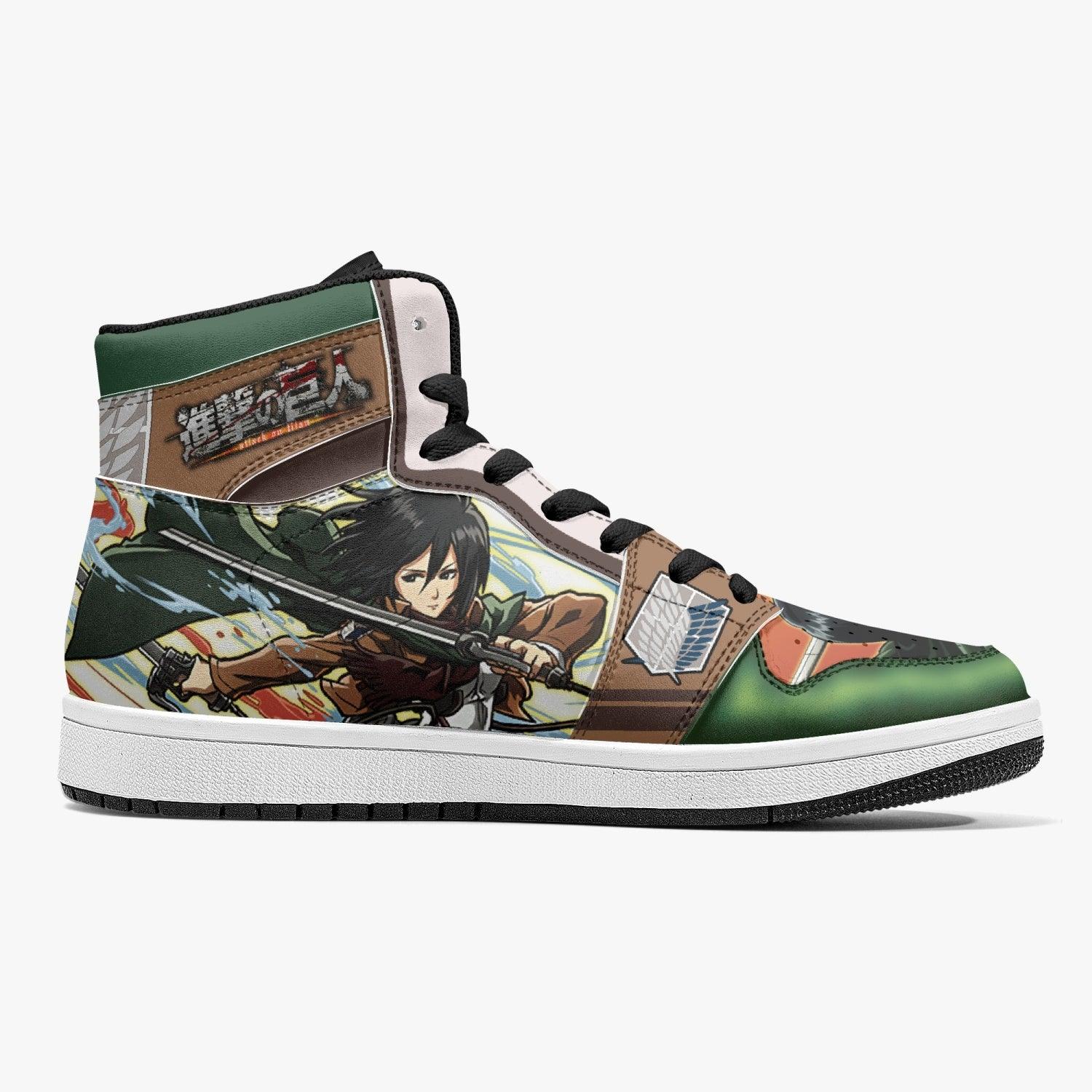 Morukai "Mikasa Ackerman Survey Corps Shingeki no Kyojin V2 Mid 1 Basketball Shoes