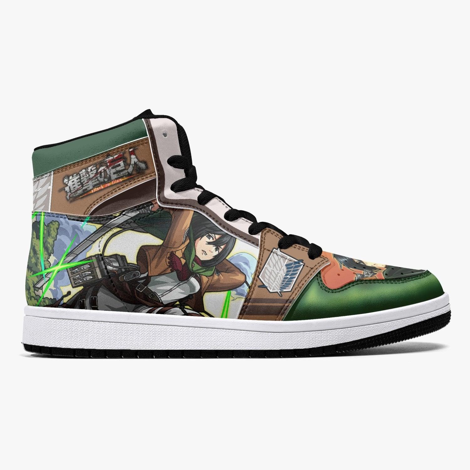 Morukai "Mikasa Ackerman Survey Corps Shingeki no Kyojin V2 Mid 1 Basketball Shoes