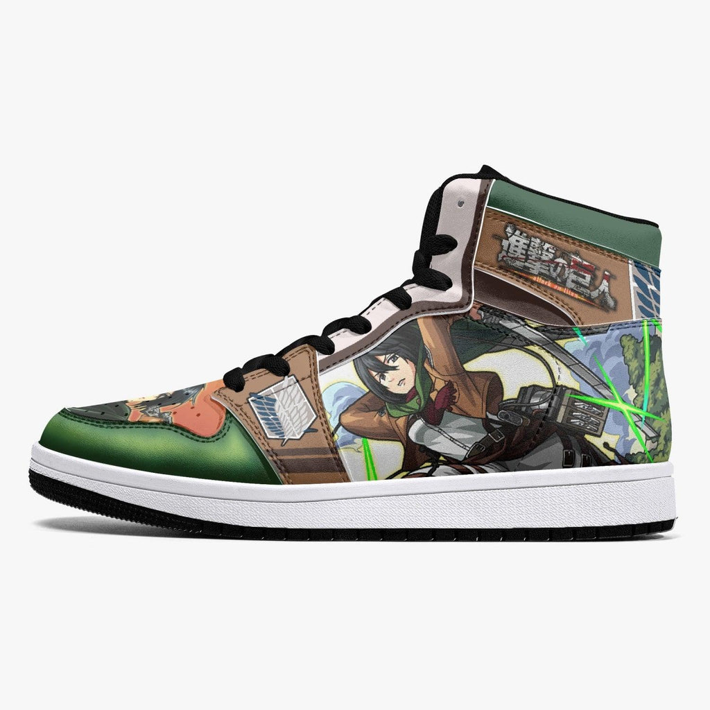 Morukai "Mikasa Ackerman Survey Corps Shingeki no Kyojin V2 Mid 1 Basketball Shoes