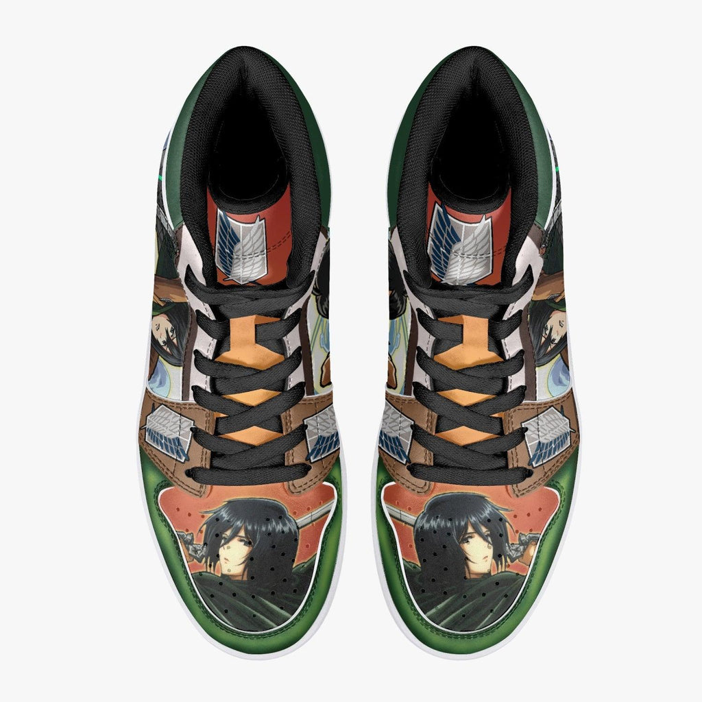 Morukai "Mikasa Ackerman Survey Corps Shingeki no Kyojin V2 Mid 1 Basketball Shoes