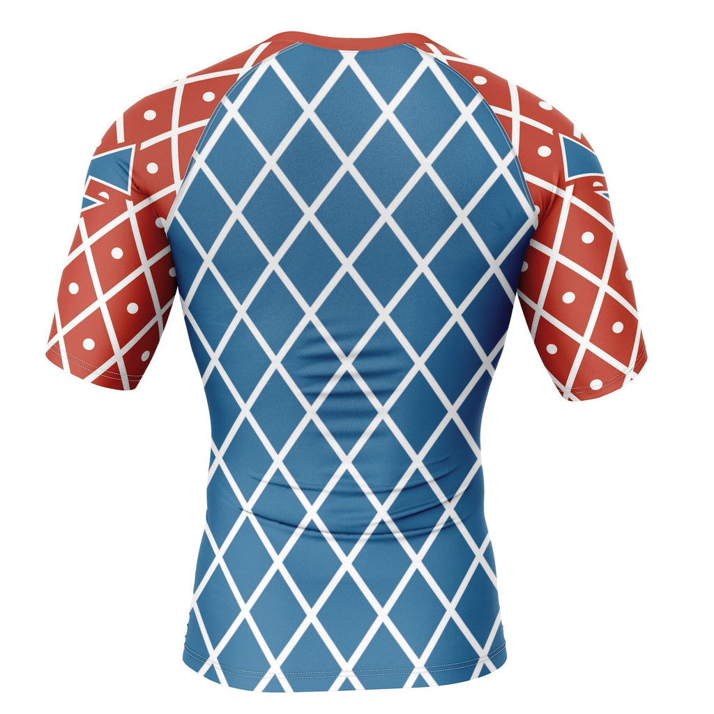 Morukai "Guido Mista" Jojo's Bizarre Adventure Short Sleeve Rash Guard Compression Shirt