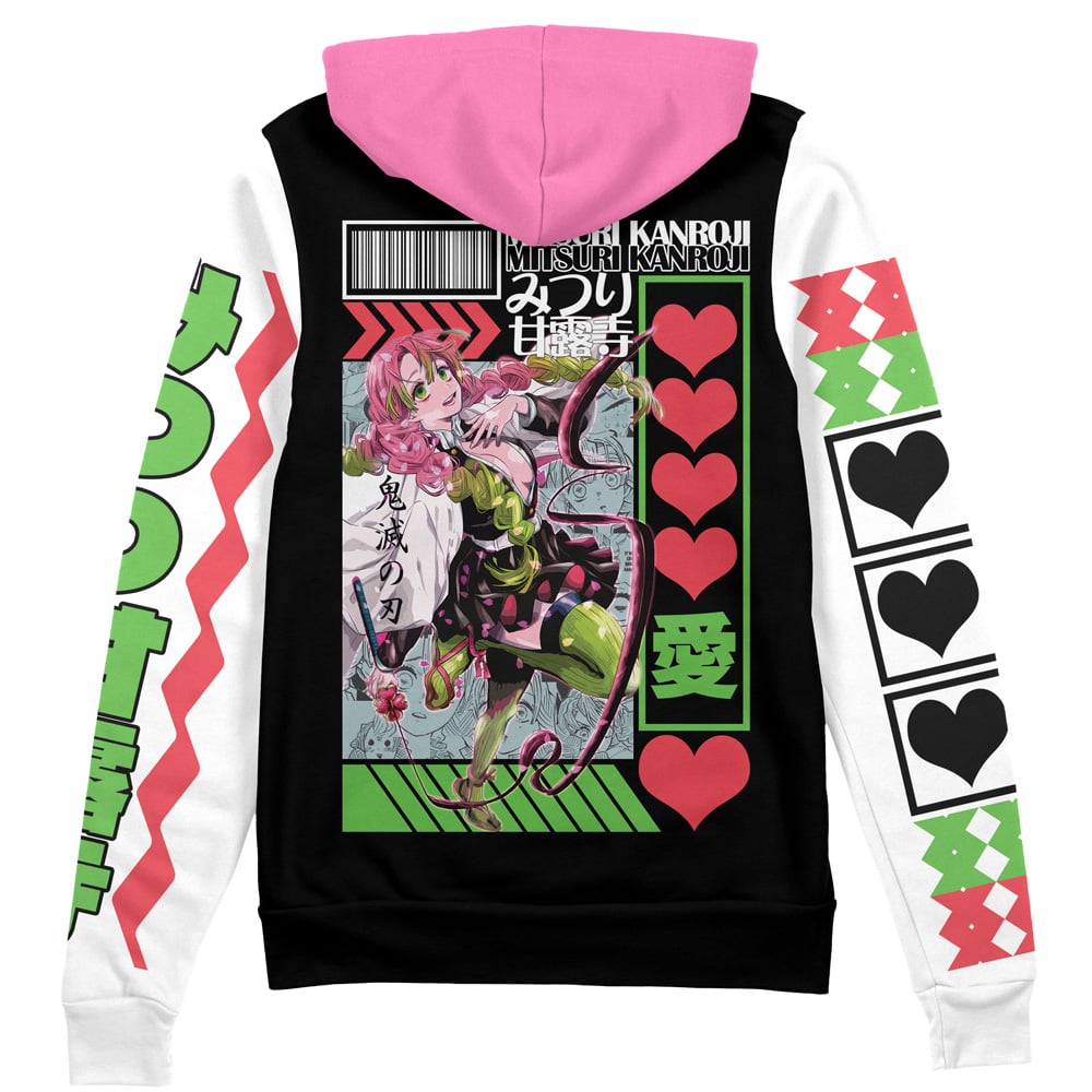 Morukai "Mitsuri Kanroji Demon Slayer Streetwear Zip Hoodie Jacket