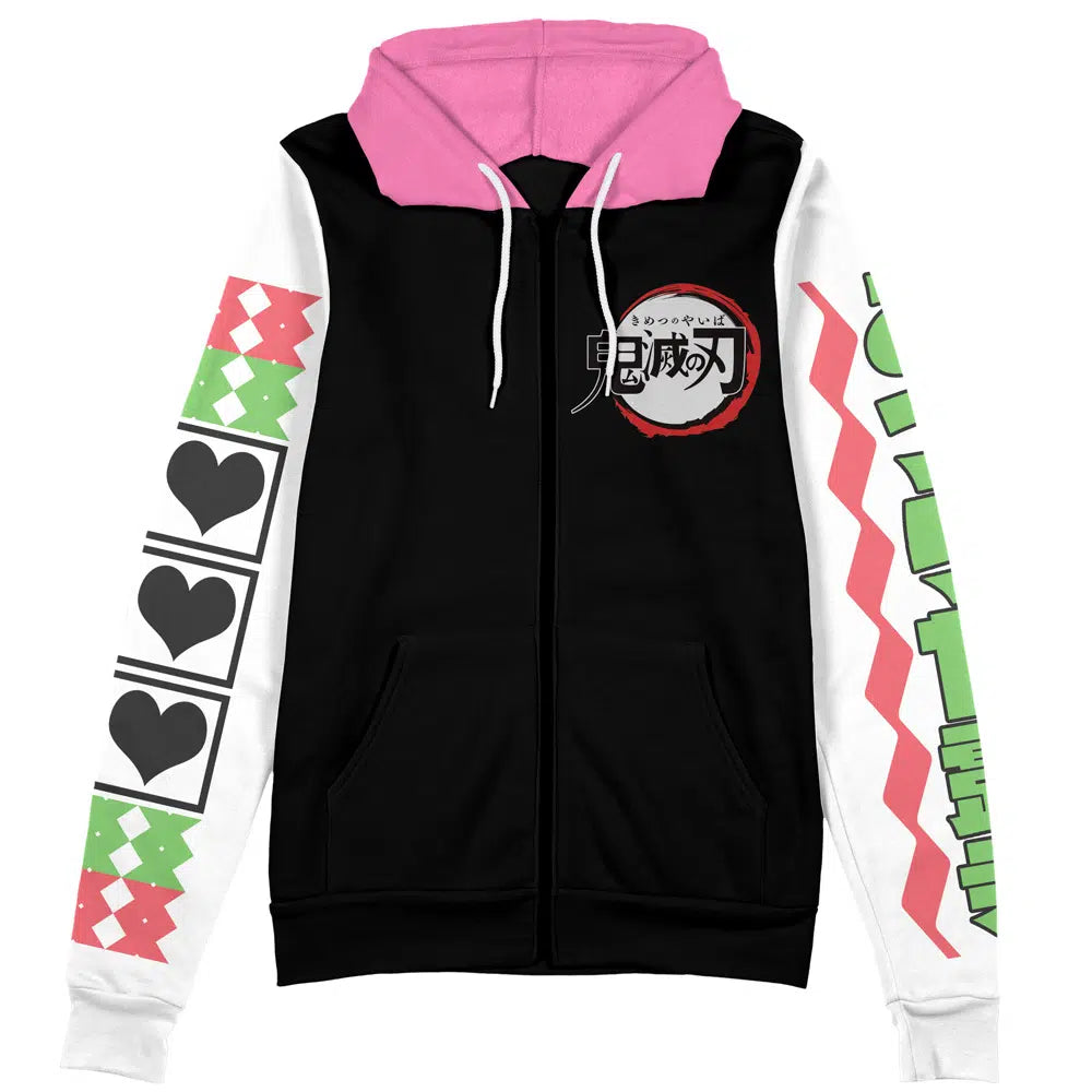 Morukai "Mitsuri Kanroji Demon Slayer Streetwear Zip Hoodie Jacket